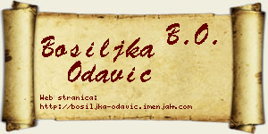 Bosiljka Odavić vizit kartica